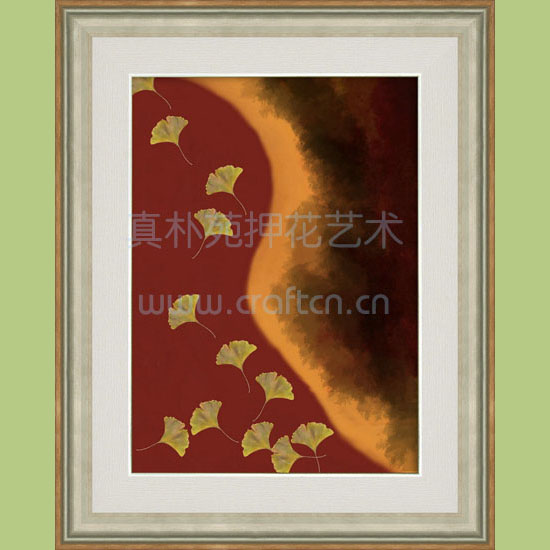押花装饰画SC6080-1801银杏沙滩